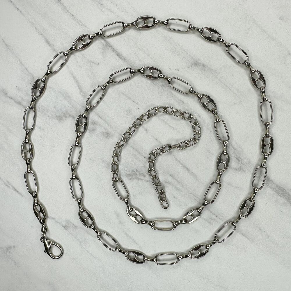 Silver Tone Metal Chain Link Belt XL/2X ✨